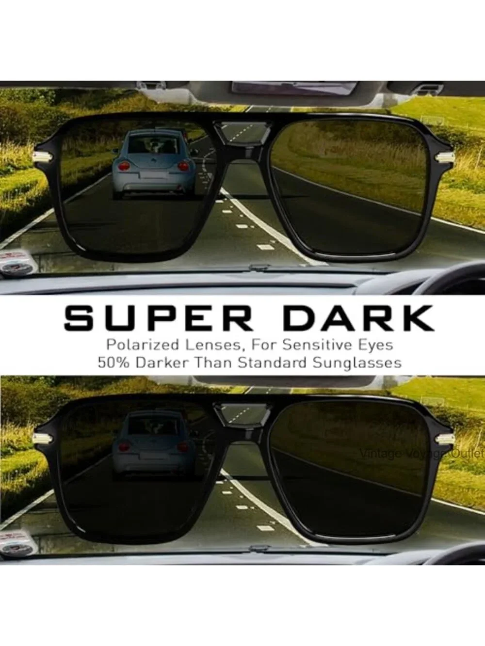 Vintage Double Bridge Aviator Sunglasses Polarized UV400 Plastic Frame Unisex